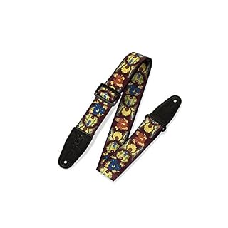 Levy’s MP-25 Sangle de Guitare Prints Polyester Garment Leather Ends 2″ – Indian Heirloom - Les Beatles, Paul McCartney, John Lennon, RIngo Starr, George Harrison