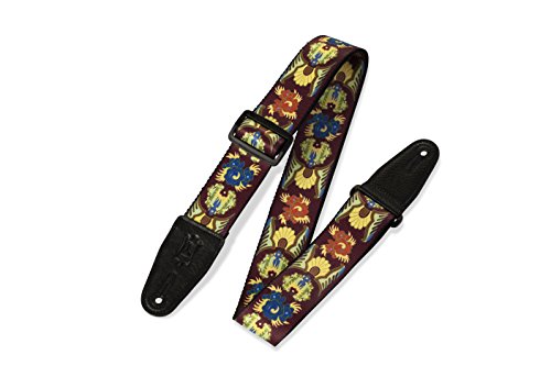 Levy’s MP-25 Sangle de Guitare Prints Polyester Garment Leather Ends 2″ – Indian Heirloom - Les Beatles, Paul McCartney, John Lennon, RIngo Starr, George Harrison Levy's MP-25 Sangle de Guitare Prints Polyester Garment Leather Ends 2" - Indian Heirloom