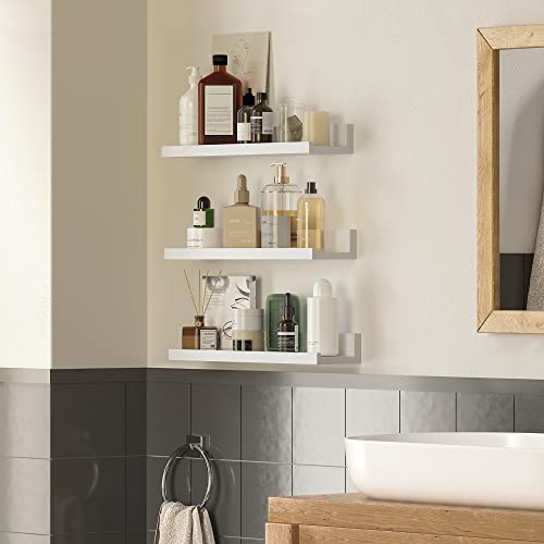 Songmics Floating Shelves, Set Of 3 Wall Shelves, For Photo Frames And Trinkets, For Living Room, Home Office, Kitchen, Bathroom, White Ulws38Wt #TOP5