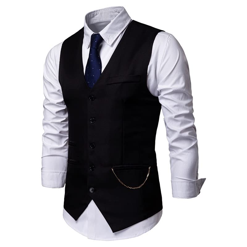 Men Suit Vest Slim Gilet Men Formal Business Sleeveless Jacket Waistcoat Single Breasted Vintage Vest3