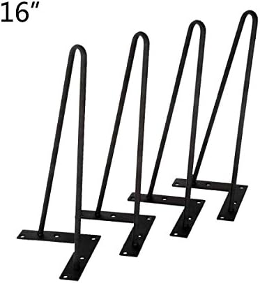 Hairpin Legs, Heavy Duty Hairpin Coffee Table Legs for Coffee and End Tables, Home Chairs Furnitures. 8"/12"/16"/18"/22"/28" Set for 4 Mid Century Modern Legs by Homgrace (16 Inch)
