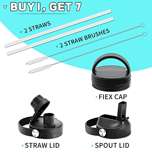 Hydrowion Water Bottle Stainless Steel,Vacuum Insulated Leak Proof Tumbler 32Oz With Straw Lid, Spout Lid And Flex Cap(Cold For 48 Hrs, Hot For 24 Hrs), Fit In Any Car Cup Holder, Yellow&Green #TOP5