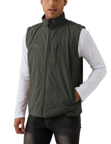 Image of Gihuo Men's Fishing Vest Utility Vest Casual Outdoor Quick Dry Safari Travel Golf Vest Work Vest