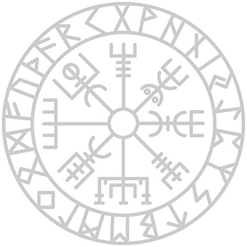 Samunshi® Adesivo Vegvisir con Rune 3 Vikings Vichingo per Auto Moto