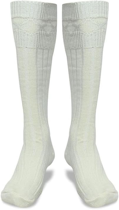Scottish Highland Kilt Hose for Men, Ribbed Socks for USA Shoe Sizes, Wool Blend - Image 2