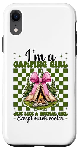 I'm A Camping Girl Just Like A Normal Girl キャンパー キャンプ テント スマホケース iPhone XR 用
