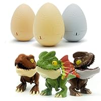 3 Pack Jumbo Drop to Hatching Dinosaur Eggs Toys Birthday Gifts 3 4 5 6 7 8 Christmas Kids Grandkids Easter Basket Stuffer （Color is Random） (3pcs)