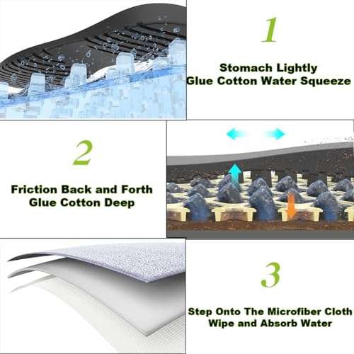 Almohadillas de limpieza automática, tapete limpiador de suela de zapatos de interior con almohadilla antideslizante y paños absorbentes para una fácil limpieza del hogar, oficina y baño