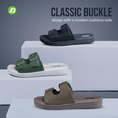 Image of DOCTOR EXTRA SOFT Women's Classic Cushion Sliders /Slippers with Adjustable Buckle Strap for Adult | Comfortable & LightWeight| Stylish & Anti-Skid|Waterproof & Everyday Flip Flops Ladies /Girls New-523