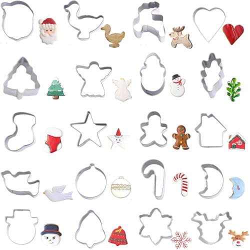 Mini Weihnachts Ausstecher Set, 20 Stück Weihnachts Ausstechformen Set,...