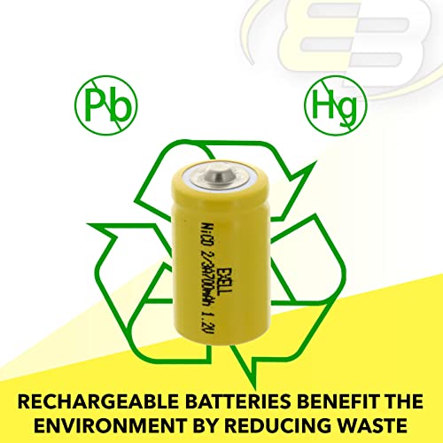 20x Pilas Recargables NiCD 2/3A 1.2V 700mAh Botón Superior miniatura 4