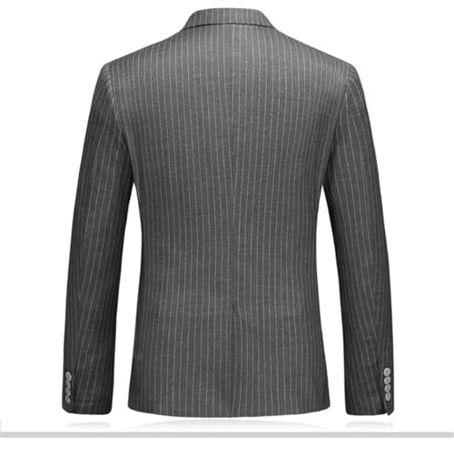 Men 3 Piece Striped Slim Fit Lapel Single Breasted Wedding Groom Business Set4