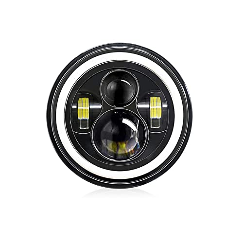 Phare LED étanche 7 pouces pour moto et voiture avec feux de route et croisement DRL