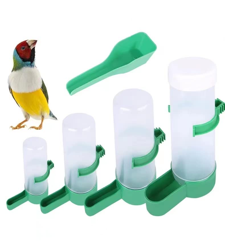 3PCS Birds Water Feeder Automatic Bird Water Bottle Plastic Drinker Container Waterer Clips Food Dispenser Feeders for Cage Water Dispenser Feeders for Parrots Budgie, Cockatiel, Lovebirds (#1)