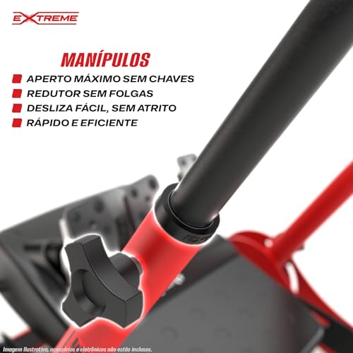 Extreme Simracing Suporte Para Volante Cockpit Simulador SGT Vermelho