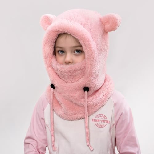 Toddler Kids Balaclava Winter Ski Mask Warm 3 in 1 Neck Warmer Hats Pink - image 2