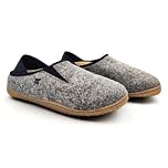FootActive Orthotic Slippers — Arch Support Slippers for Plantar Fasciitis Relief, Wool-Lined, Deep Heel Cup & EVA Cushioning, Elastic Heel Strap, Non-Slip Rubber Sole — GREY — 44