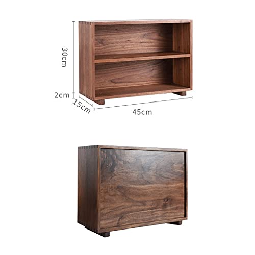 zyr Sideboard Regale Kleine Schränke Desktop-Schränke Schwarz Walnuss-Speicher-Display-Rack 3-Schichten Massivholz-Haushalts-Kaffee-Ecke Japanischer Art - Image 7