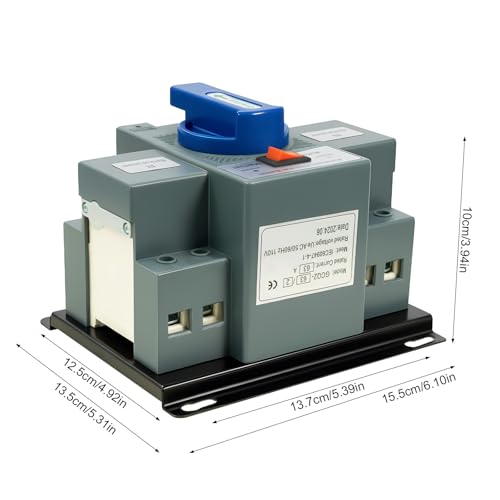 Image of 110V Dual Power Automatic Transfer Switch Dual Power Generator Changeover Switch 50HZ /60HZ (2P 63A Blue)