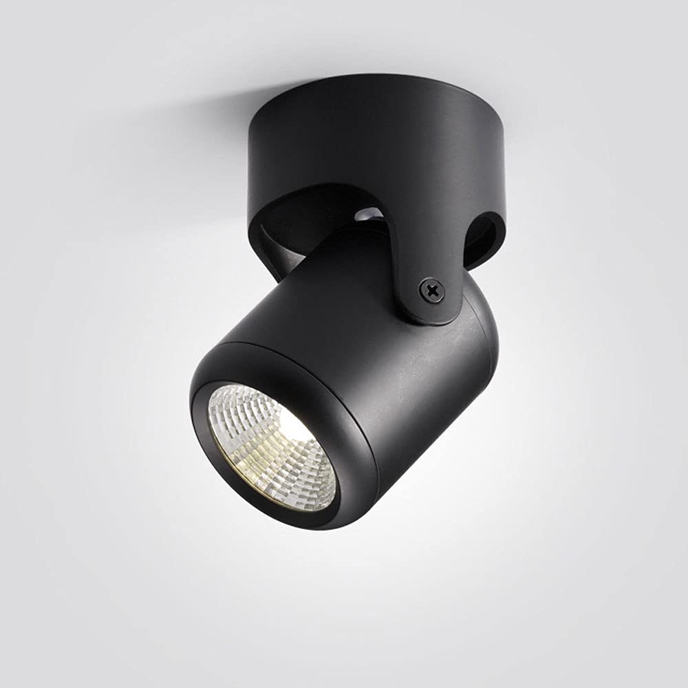 BHGFYXBS Adjustable Led Ceiling Spotlight Surface Mounted Accent Spot Light Indoor, Rotatable Wall Lights Spotlights, Gallery Picture Lighting, 24° Beam Angle Wall Lights, 3000K,Black10w