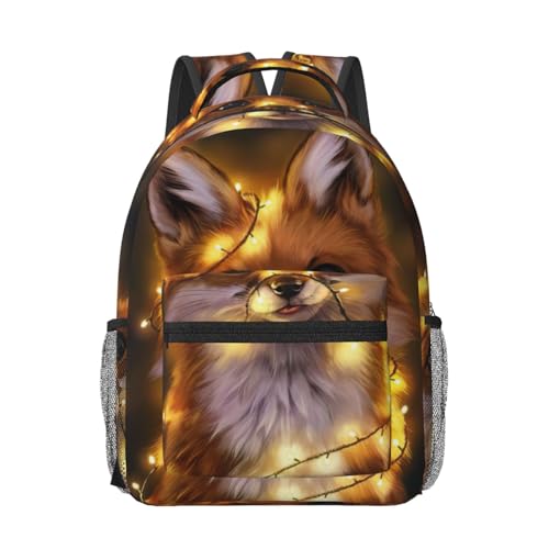 Sac à dos ordinateur EdWal imprimé renard noir unisexe