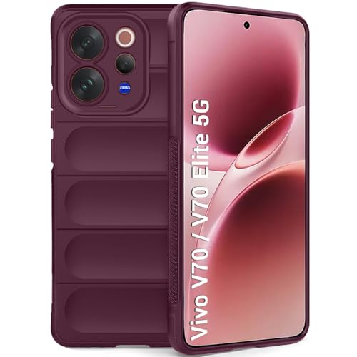 Image of TheGiftKart Liquid Silicon Back Cover Case for Vivo V70 / V70 Elite 5G | Shockproof Military Grade Protection | Micro-Fibre Cloth On Inner Side | Built-in Anti-Slip Grip Cover Case (TPU, Passion Red)