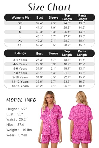 Image of Girls & Womens Satin Pajamas Set, Silk Button-Down Sleepwear 2 Piece Nightwear, 3 Years - Women XXL
