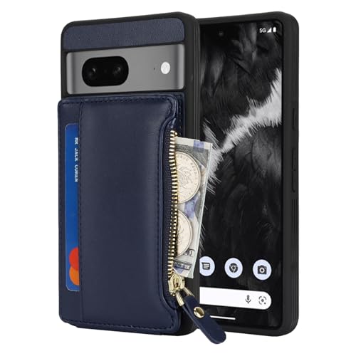 Image of Cavor for Google Pixel 7 Case Wallet with Card Holder, Blue