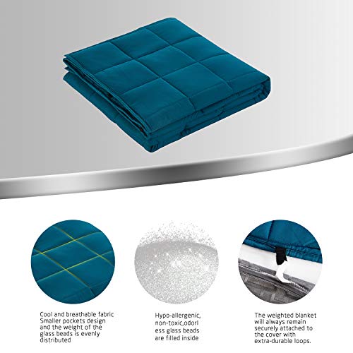 Couverture lestée 120x180 cm lit adulte bleu sarcelle - 5
