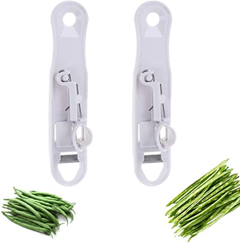 LATRAT 2 pezzi affettatrici a fagioli, taglierina a fagioli verdi, corridore verde, tagliaverdure per la rimozione di fagioli