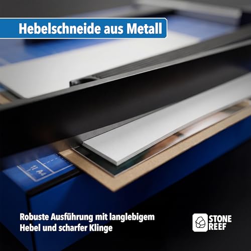 Papierschneider A4 Hebelschneider kompakt – Papierschneidemaschine aus Metall mit Magnetzubehör – Schneidet Papier, Fotos & Karton bis 200g/m² – Hebelschneider für Büro, Schule & Basteln