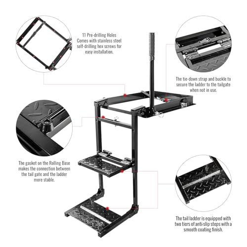 Aa Products Inc. FBA-PTL-03 Foldable Tailgate Ladder Rack thumb #2
