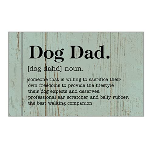 Panneau en bois Dog Dad 25x40 cm pour decoration murale de salon