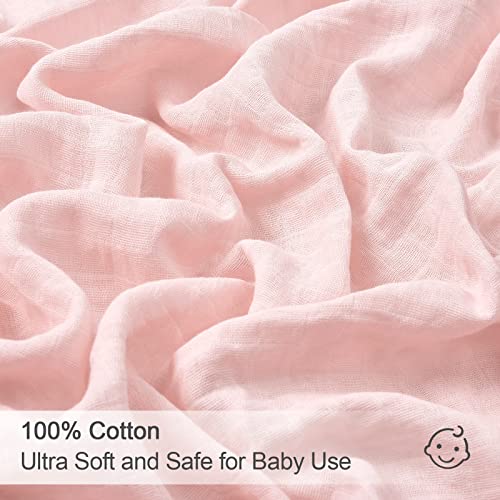 Phf 100% Cotton Baby Swaddle Blanket, 4 Pack Ultra Soft Baby Muslin Blanket For Baby Girls, Breathable Receiving Blankets Swaddle Wrap For Newborns, Large 47X47 Inches, Rose Floral #TOP2