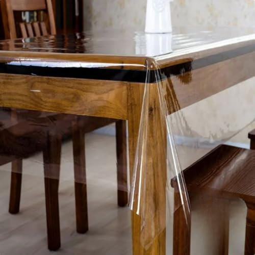 Plástico Pvc Cristal Vinil 0.40mm Toalha de Mesa Transparente Impermeável - Vários Tamanhos(50cm x 1