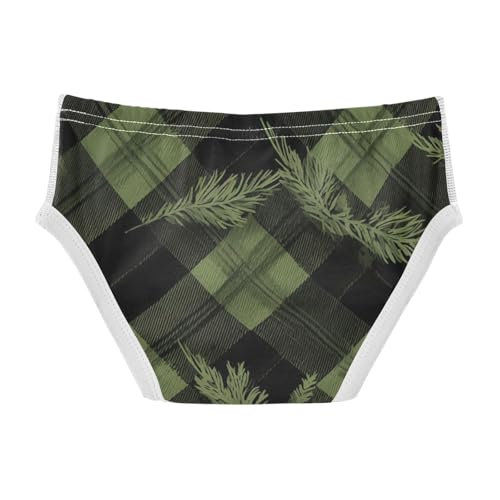KLL Buffalo Plaid Green Black Toddler Boys Comfort Athletic Underwear Cute Children Undies2