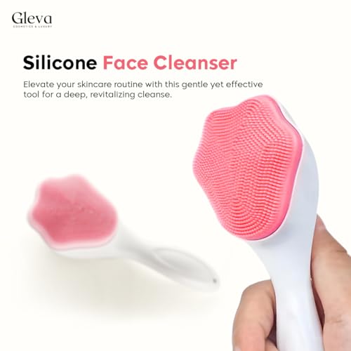 Image of Gleva Silicon Face Cleansing Brush - Soft & Thin Silicone Bristles for Gentle Exfoliation - Multipurpose Silicone Brush Face Scrubber for Deep Cleansing & Blackhead Removal (Assorted)