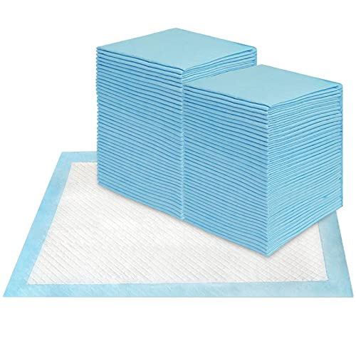 Image of Aoutrow 100 PCS Disposable Changing Pads, Baby Disposable Underpads 13"X18" Super Absorbent Bed Table Protector Mat, Waterproof Thicken Blue Puppy Training Pads for Adults Kids Pets