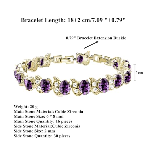 Image of LMXXVJ Fashion Tennis Bracelet Created Emerald White Gold Plated Charm Bracelet Gifts Jewelry for Women
