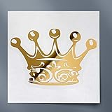 Decal Stickers of King Crown Shape (Metallic Gold) (Set of 2) Luxury Weatherproof Vinyl Decal Stickers for Laptop Desktop Smartphone Car Dirt Bike Wall Room Mason Jar Bathtub Door - ANDstic0a2492GO