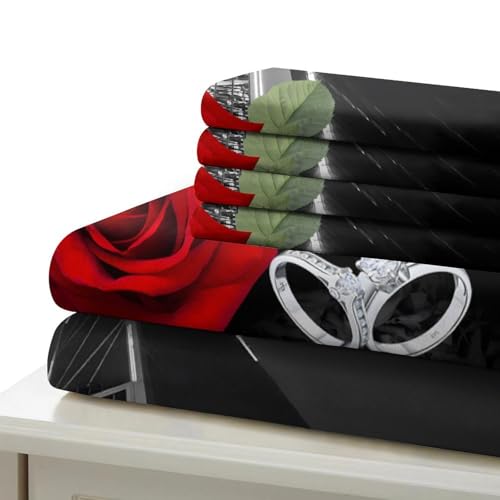 Housse de couette zippée confortable roses 3D pour un lit simple sans plis