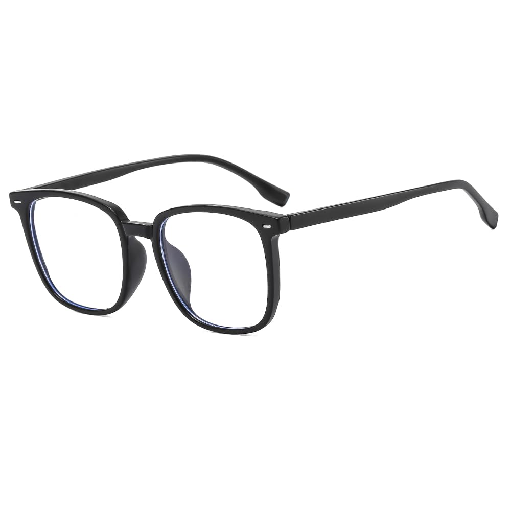 Siming Blue Light Blocking Glasses for Women and Men Square Frame TR90 Thermoplastic Matte Black Non-Polarized Universal Fit