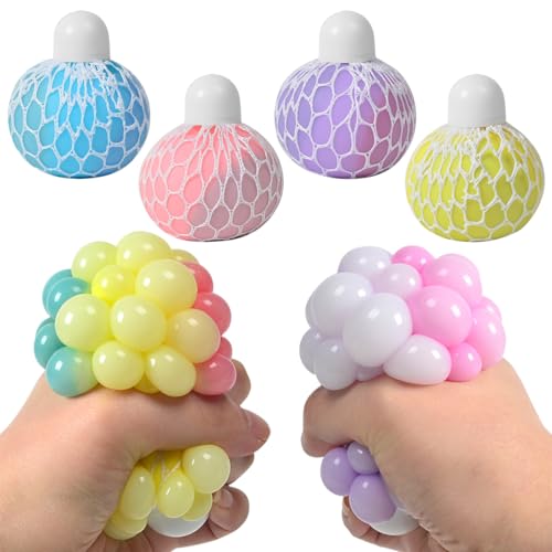 Stress Ball,Pelotas antiestres, Alivia la ansiedad,Bolas antiestres Adultos Mano,Pelota antiestres niños el TDAH, el estrés y la tensión. Paquete de 4.