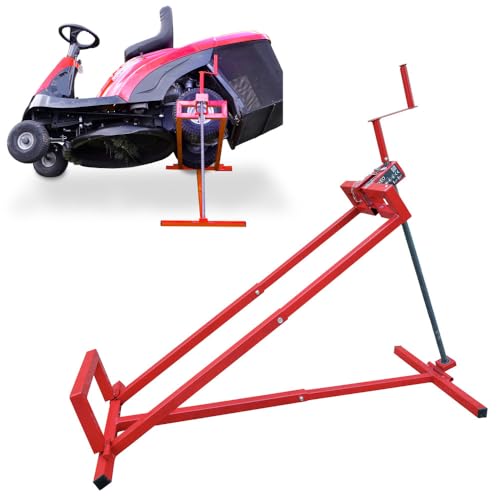 Elevador de tractor cortacésped 400 Kg - Gato para tractor de césped cortacéspedes autotransportados - Altura ajustable continuamente - Robusto