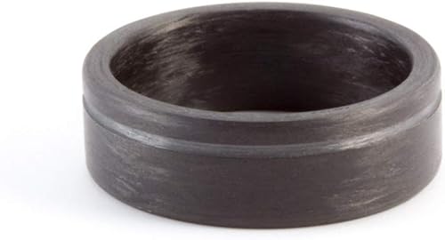 Miniatura 3 de Anillo plano de fibra de carbono para hombre. Anillo de boda negro único y moderno. Resistente al agua, muy duradero e hipoalergénico. (00109_7N)