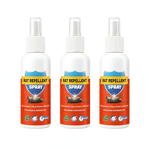 Rat Repellent Spray 100 ML Each| for Home, Kitchen, Store Room & Office | Keeps Rats Away | Easy to Use Indoor Pest Control Spray (Pack of 3)
