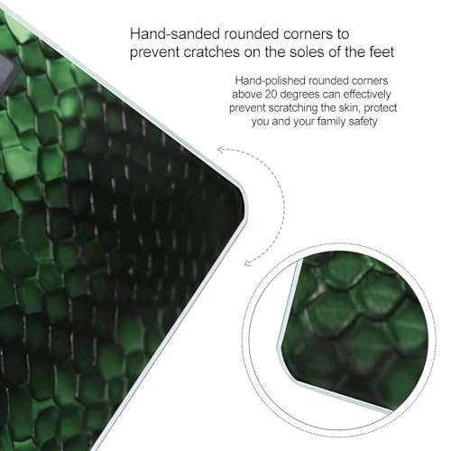 Báscula digital verde con diseño de piel de serpiente para baño miniatura 4