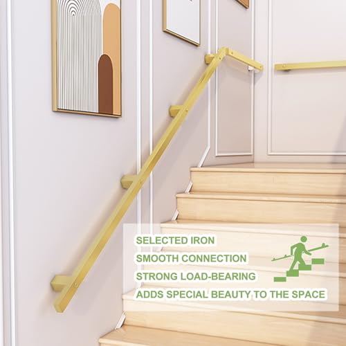 Rampe d'escalier dorée de 240cm pour sécuriser l'accès de votre cour