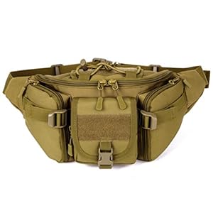 Unistrengh Tactical Waist Pack Military Fanny Belt Pouch Waterproof WR Bum Bag for Outdoor Climbing Fishing Running Hunting Fit IPhone 8 7 7plus (Coyote Brown)