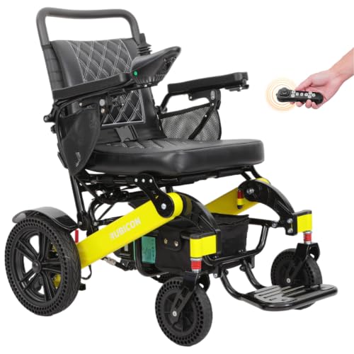 Image of Rubicon DX14 - Longest Range 30 Miles, Airline Approved Electric Wheelchair, Dual 12AH Lithium Batteries, 2x300W Motors, Leather Cushion, Foldable, Lightweight & Powerful (Model9)
